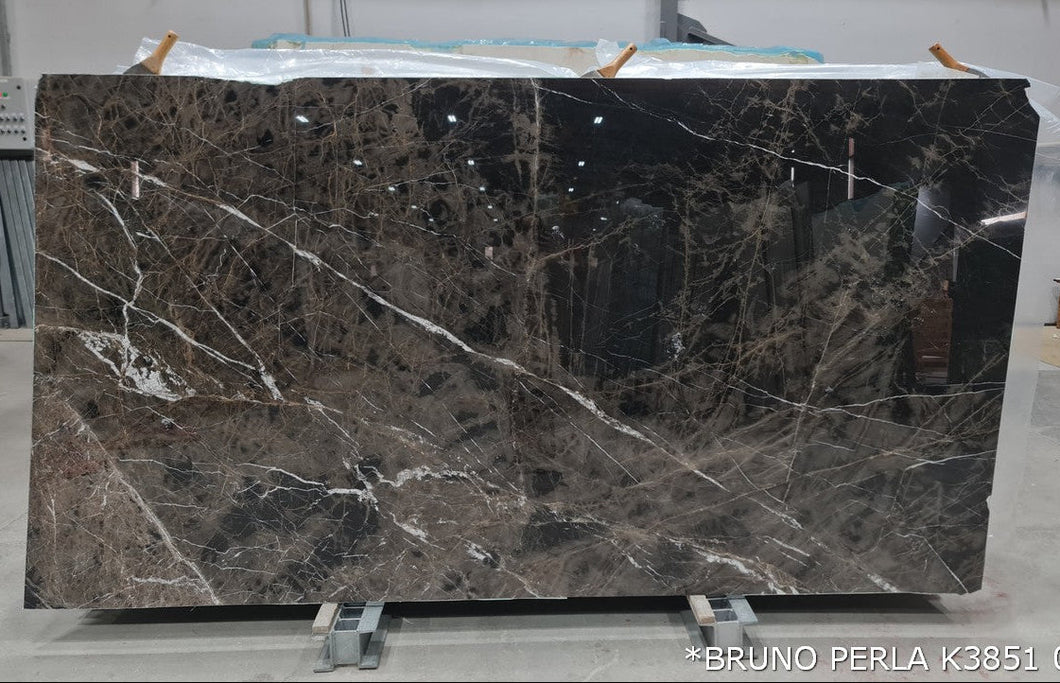 Bruno Perla Brown Bookmatching Marble Slabs Polished - Full Truckload