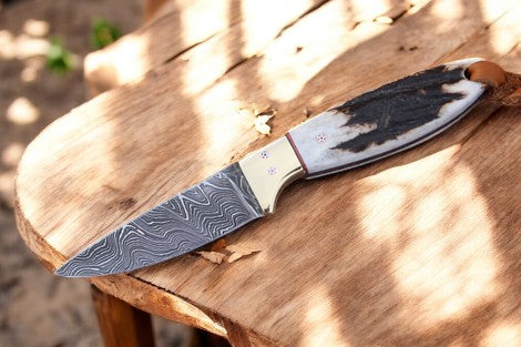 Buckaroo Western Cutlery Knife - Custom Handmade Damascus Steel