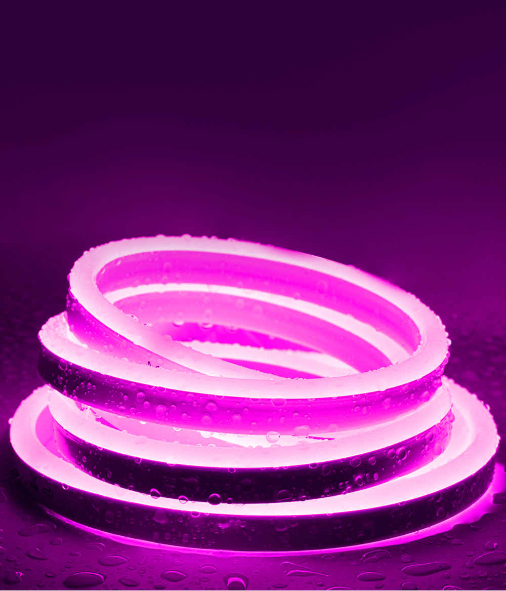 110V Pink LED Neon Light (6W/Meter, 120LEDs/Meter) - 165LM/Meter, Dimmable, ETL-CE-RoHS Listed