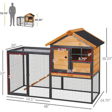 Load image into Gallery viewer, 2-Level Rabbit Hutch Bunny House with Weatherproof Asphalt Roof, Removable Tray and Ramp for Outdoor
