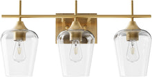 Load image into Gallery viewer, VONLUCE Bathroom Vanity Light, 3 Light Bathroom Light Fixture Over Mirror, Bathroom Wall Lamp with Clear Glass, Modern Gold Vanity Lighting fixtures
