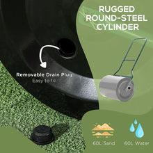 Load image into Gallery viewer, 20-Inch Push/Tow Behind Lawn Roller Filled with 16 Gal Water or Sand, Perfect for Flattening Sod in the Garden
