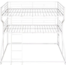 Carregar imagem no visualizador da galeria, Full XL over Twin XL over Queen Size Triple Bunk Bed with Long and Short Ladder,White

