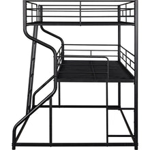 Carregar imagem no visualizador da galeria, Full XL over Twin XL over Queen Size Triple Bunk Bed with Long and Short Ladder,Black
