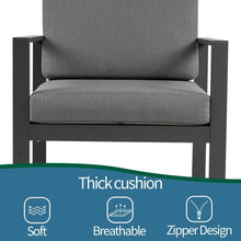 Carregar imagem no visualizador da galeria, Aluminum Modern 4 Piece Sofa Seating Group For Patio Garden Outdoor
