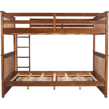 Carregar imagem no visualizador da galeria, Full-Over-Full Bunk Bed with Ladders and Two Storage Drawers (Walnut)
