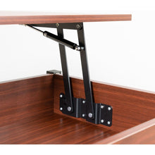 Load image into Gallery viewer, Metal coffee table,desk,with a lifting table,and hidden storage space.There were two removable wicker baskets that could be placed in any space such as the living room,color:brownwith solid wood grain
