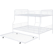 Load image into Gallery viewer, Full XL Over Queen Metal Bunk Bed with Twin Size Trundle, White
