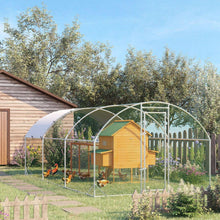 Carregar imagem no visualizador da galeria, Large Chicken Coop Metal Chicken Run with Waterproof and Anti-UV Cover, Dome Shaped Walk-in Fence Cage Hen House for Outdoor and Yard Farm Use, 1&quot; Tube Diameter, 9.2&#39; x 18.7&#39; x 6.5&#39;

