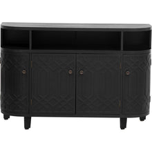 Load image into Gallery viewer, Curved Design Storage Cabinet made of Fraxinus Mandschuric Solid Wood Veneer, Featuring Four Doors and Adjustable Shelves, Suitable for Corridors, Entrances and Study.
