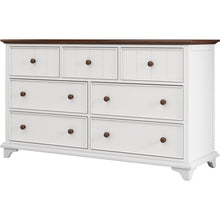 Cargar imagen en el visor de la galería, 3 Pieces Wooden Captain Bedroom Set Full Bed with Trundle, Nightstand and Dresser, White + Walnut
