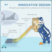 Load image into Gallery viewer, 2 in 1 Toddler Slide for Indoors, Toy for Toddler, Easy Set Up Baby Slide with Basketball Hoop for Kids 18-36 Months, Blue
