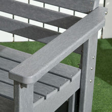 Load image into Gallery viewer, 2-Person Outdoor Glider Bench Patio Double Swing Rocking Chair Loveseat w/ Slatted HDPE Frame for Backyard Garden Porch, Light Gray
