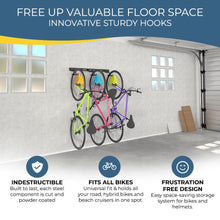 Carregar imagem no visualizador da galeria, Wall Mounted Bike Rack for 3 Bikes

