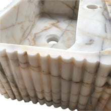 Carregar imagem no visualizador da galeria, Calacatta Gold Marble Wall-mount Bathroom Vanity Sink Fluted (W)18&quot; (L)36&quot; (H)7&quot;

