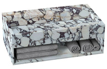 Load image into Gallery viewer, Calacatta Viola Marble Wall-mount Bathroom Sink Hidden Drain with Storage
