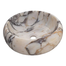 Load image into Gallery viewer, Calacatta Viola Marble Above Vanity Round Bathroom Sink Polished (D)16&quot; (H)6&quot;
