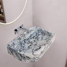 Carregar imagem no visualizador da galeria, Calacatta Viola Marble Wall-mount Bathroom Rectangular Corner Sink (W)16&quot; (L)24&quot; (H)4&quot;
