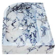 Carregar imagem no visualizador da galeria, Calacatta Viola Marble Wall-mount Bathroom Rectangular Corner Sink (W)16&quot; (L)24&quot; (H)4&quot;
