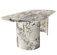 Carregar imagem no visualizador da galeria, Calacatta Viola Marble Oval Dining Table with C Shape Marble Legs Polished
