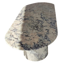 Carregar imagem no visualizador da galeria, Calacatta Viola Marble Oval Dining Table with C Shape Marble Legs Polished
