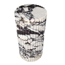 Load image into Gallery viewer, Calacatta Viola Marble Plinth Side Table Fluted Polished (W)10&quot; (L)10&quot; (H)16&quot;
