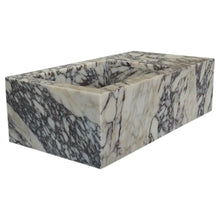 Load image into Gallery viewer, Calacatta Viola Marble Rectangular Wall-mount Bathroom Sink Side Faucet Holes (W)16&quot; (L)32&quot; (H)9&quot;
