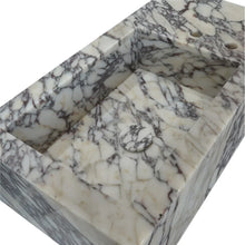 Load image into Gallery viewer, Calacatta Viola Marble Rectangular Wall-mount Bathroom Sink Side Faucet Holes (W)16&quot; (L)32&quot; (H)9&quot;
