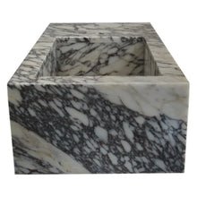 Load image into Gallery viewer, Calacatta Viola Marble Rectangular Wall-mount Bathroom Sink Side Faucet Holes (W)16&quot; (L)32&quot; (H)9&quot;
