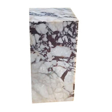Load image into Gallery viewer, Calacatta Viola Marble Cube Design Plinth End/Side Table, Nightstand Polished (W)14&quot; (L)14&quot; (H)24&quot;
