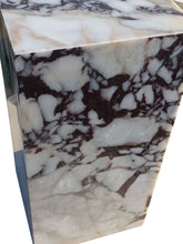 Load image into Gallery viewer, Calacatta Viola Marble Cube Design Plinth End/Side Table, Nightstand Polished (W)14&quot; (L)14&quot; (H)24&quot;
