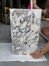 Load image into Gallery viewer, Calacatta Viola Marble Cube Design Plinth End/Side Table, Nightstand Polished (W)14&quot; (L)14&quot; (H)24&quot;
