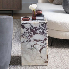 Load image into Gallery viewer, Calacatta Viola Marble Cube Design Plinth End/Side Table, Nightstand Polished (W)14&quot; (L)14&quot; (H)24&quot;
