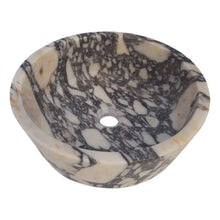 Carregar imagem no visualizador da galeria, Calacatta Viola Marble Tapered Above Vanity Bathroom Sink Honed/Matte (D)16&quot; (H)6&quot;
