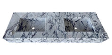 Load image into Gallery viewer, Calacatta Viola Marble Bathroom Double Sink Vanity (W)22&quot; (L)67&quot; (H)8&quot;
