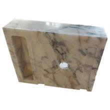 Carregar imagem no visualizador da galeria, Calacatta Viola Marble Wall-mount Bathroom Sink (W)14&quot; (W)18&quot; (H)5&quot;
