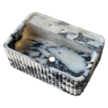 Load image into Gallery viewer, Calacatta Viola Marble Wall-Mount Rectangular Fluted Bathroom Sink (W)16&quot; (L)24&quot; (H)8&quot;
