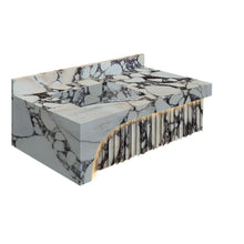 Load image into Gallery viewer, Calacatta Viola Marble Wall-mount Bathroom Sink Hidden Drain Set of 2

