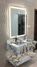 Load image into Gallery viewer, Calacatta Viola Marble Wall-mount Bathroom Sink Hidden Drain Set of 2
