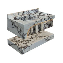 Load image into Gallery viewer, Calacatta Viola Marble Wall-mount Bathroom Sink Hidden Drain Set of 2
