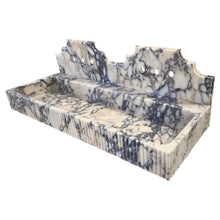 Load image into Gallery viewer, Calacatta Viola Marble Wall-mount Bathroom Sink with Fluted with Backsplash (W)20&quot; (L)55&quot; (H)6&quot;
