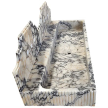 Load image into Gallery viewer, Calacatta Viola Marble Wall-mount Bathroom Sink with Fluted with Backsplash (W)20&quot; (L)55&quot; (H)6&quot;
