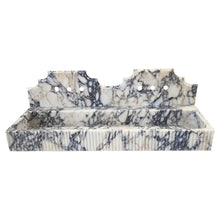 Load image into Gallery viewer, Calacatta Viola Marble Wall-mount Bathroom Sink with Fluted with Backsplash (W)20&quot; (L)55&quot; (H)6&quot;

