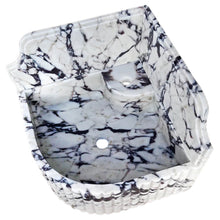 Carregar imagem no visualizador da galeria, Calacatta Viola Marble Wall-mount Bathroom Corner Sink Fluted with 8&quot; Backsplash
