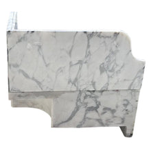 Carregar imagem no visualizador da galeria, Calacatta Viola Marble Wall-mount Bathroom Corner Sink Fluted with 8&quot; Backsplash

