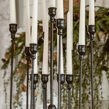 Load image into Gallery viewer, 13 Taper Candle Black Iron Candelabra
