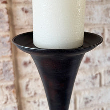 Carregar imagem no visualizador da galeria, Tall Flared Black Iron Candle Holders, Set of 3
