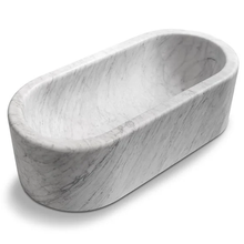 Load image into Gallery viewer, Imperial White Marble Bathtub Hand-carved from Solid Marble Block (W)32&quot; (L)70&quot; (H)20&quot;
