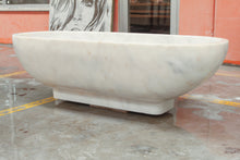 Load image into Gallery viewer, Bianco Carrara White Marble Bathtub Hand-carved from Solid Marble Block (W)30&quot; (L)70&quot; (H)20&quot;
