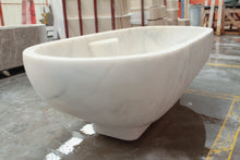 Load image into Gallery viewer, Bianco Carrara White Marble Bathtub Hand-carved from Solid Marble Block (W)30&quot; (L)70&quot; (H)20&quot;
